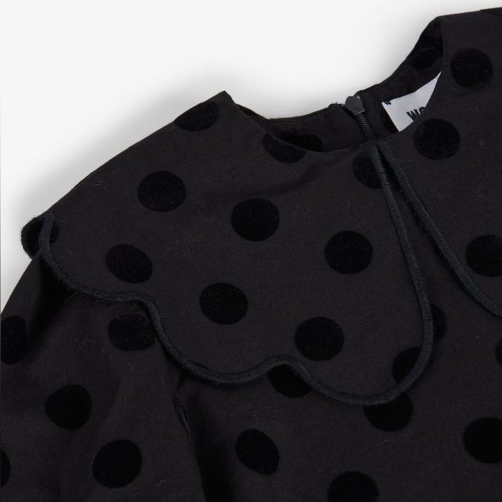 Wolf and Rita Girls’ Black Lilita Mond Polka Dot Holiday Dress—6Y - Picture 9 of 14